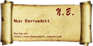 Nun Bernadett névjegykártya