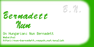 bernadett nun business card